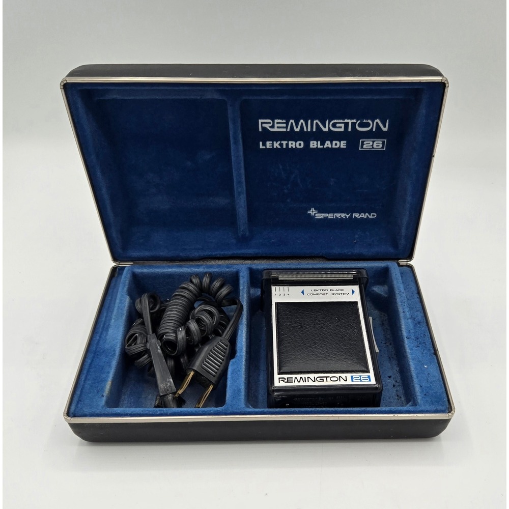 Vintage Remington Lektro Blade 26 Electric Shaver‎ with Travel Case Sperry Rand